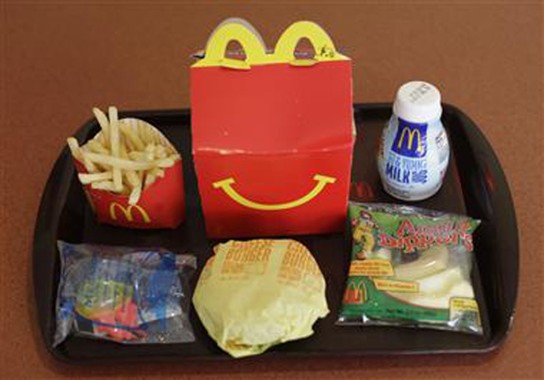 Kids who don’t see a cheeseburger Happy Meal when they watch TV are less likely to bug their parents to have one;according to a Canadian study.