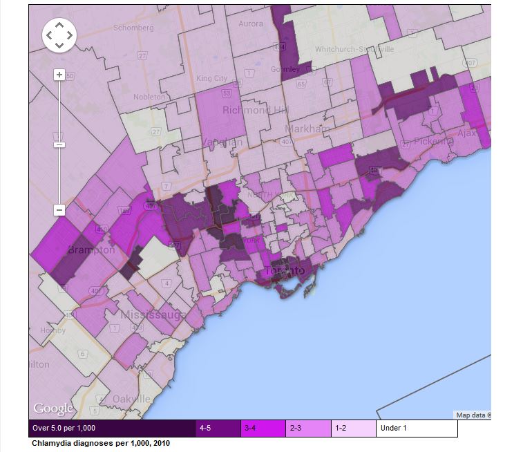 Interactive map: Ontario sexually transmitted diseases by postal code - image