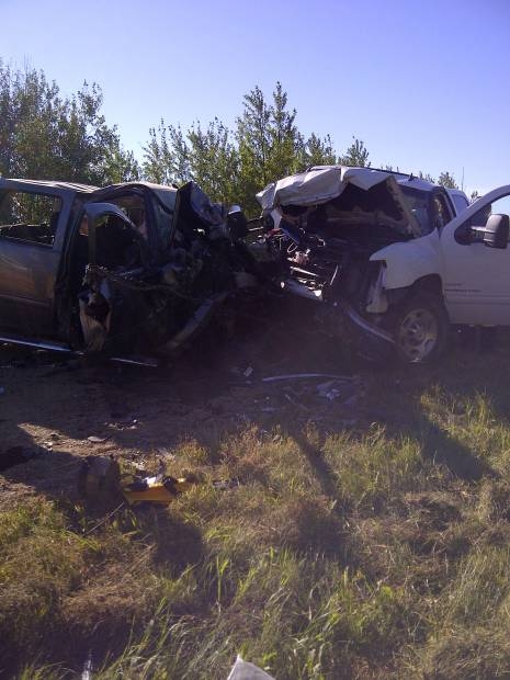 Three hurt in head-on crash - image