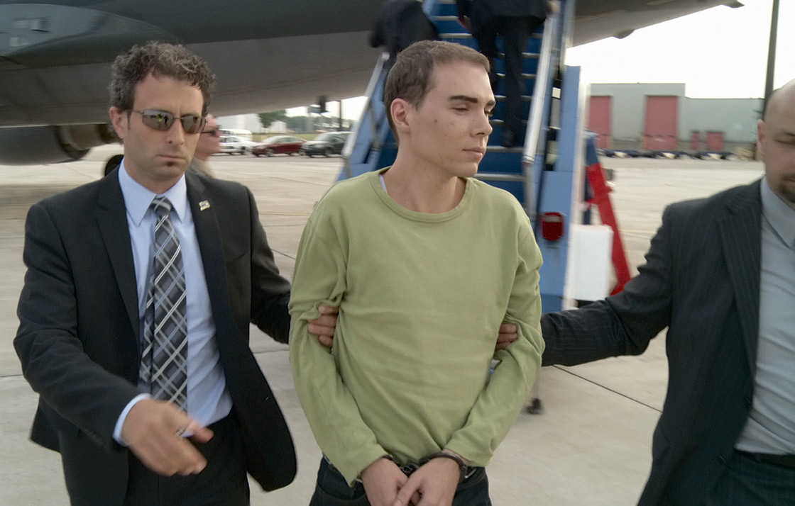 Luka Magnotta is taken into protective custody at Mirabel Airport, Montreal, Canada on June 19, 2012.