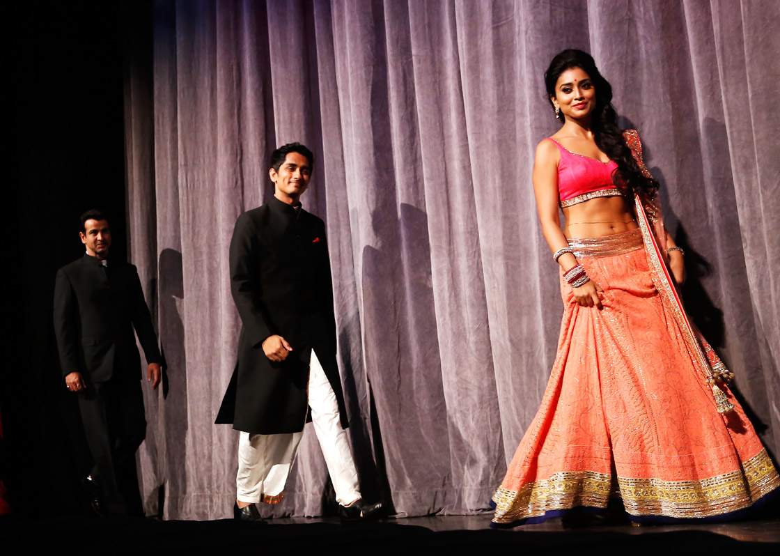 (L-R) Actors Ronit Roy, Siddharth and Shriya Saran arrive at the 'Midnight's Children' Premiere at the 2012 Toronto International Film Festival at Roy Thomson Hall on September 9, 2012 in Toronto.