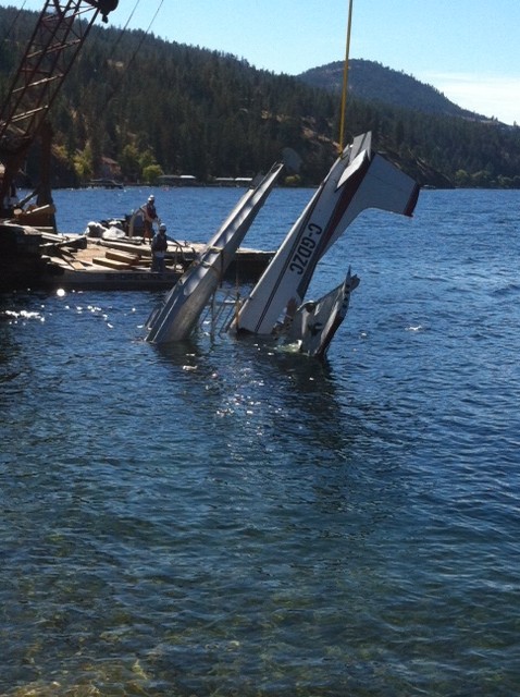 UPDATE: Wingtip of plane hit the water in Okanagan Lake crash - image