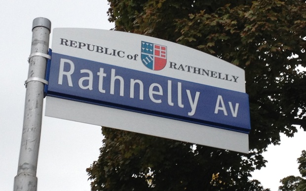 Street signs celebrating the Republic of Rathnelly appear in Toronto - image