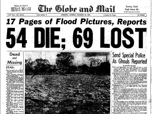Hurricane Hazel killed 81 people in southern Ontario in October, 1954. It still ranks as Canada's most lethal natural disaster. 