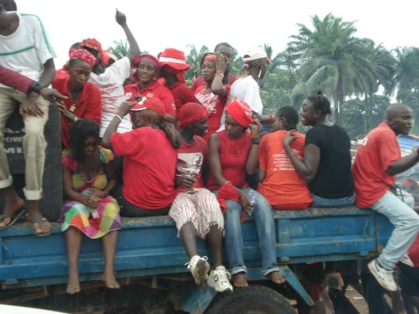 Sierra Leone election rally.