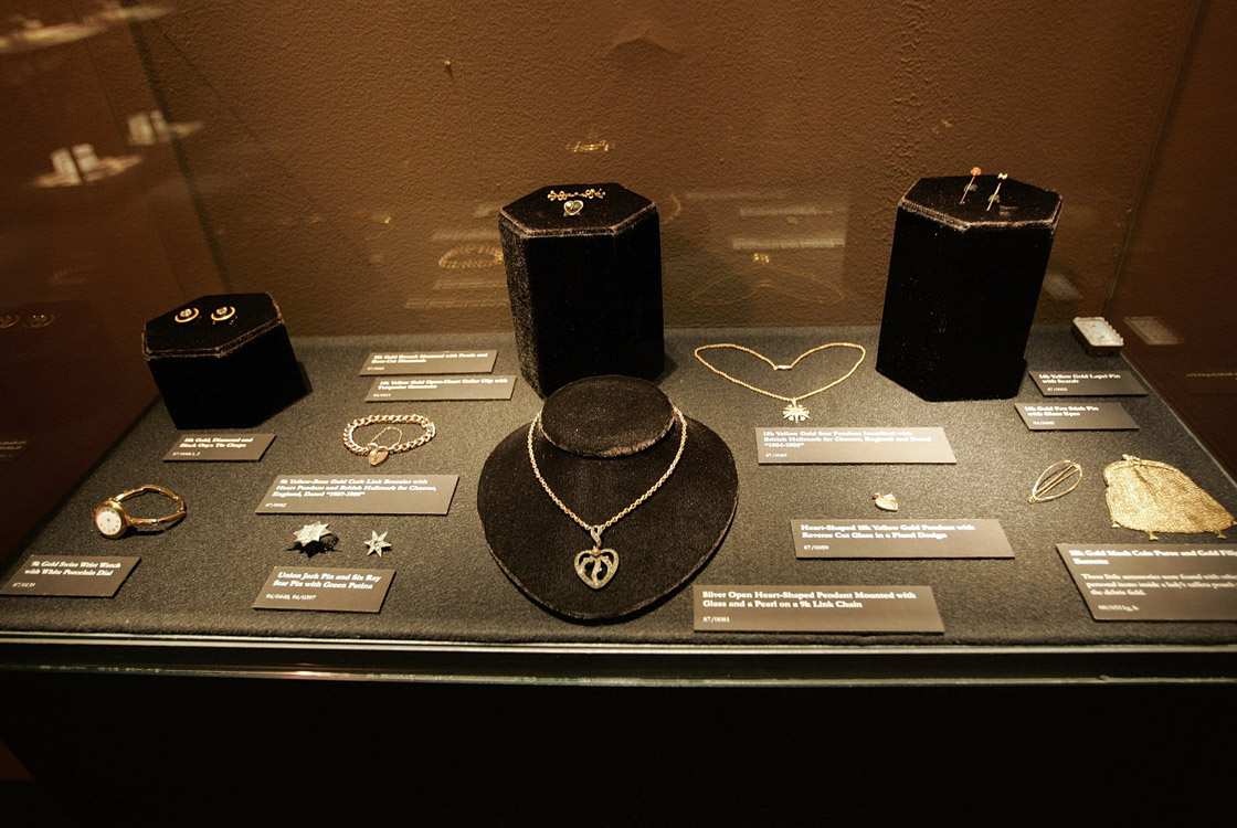Artifacts from the Titanic are displayed in the Titanic: Artifact Exhibition at the Metreon on June 6, 2006 in San Francisco, California.
