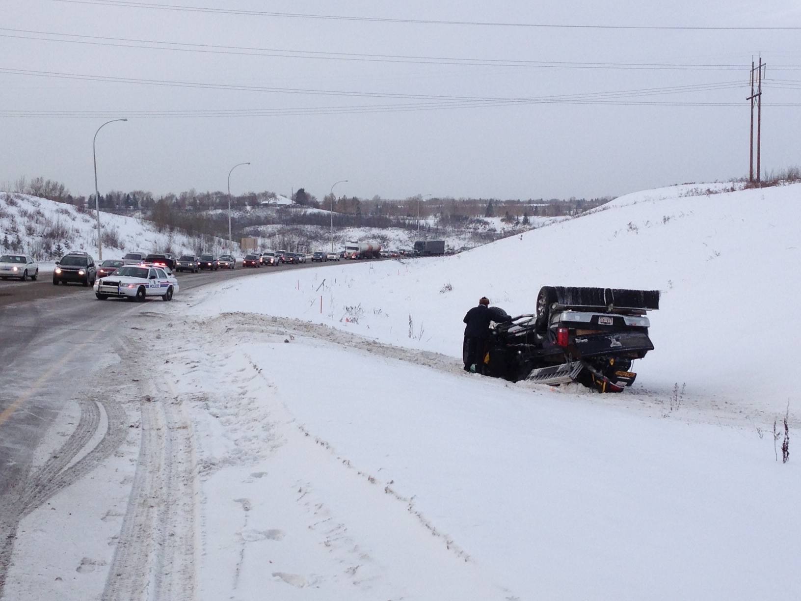 Police urge drivers to slow down, drive for the conditions, as snow ...