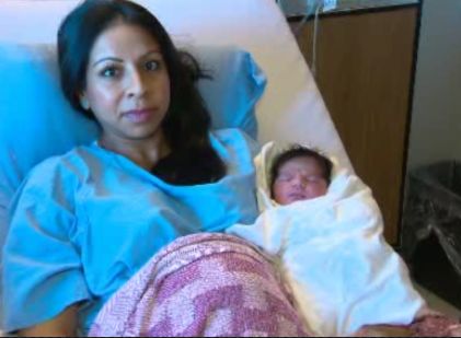 Proud mother Sangeet Kaur Kang and baby Saiya Kaur.