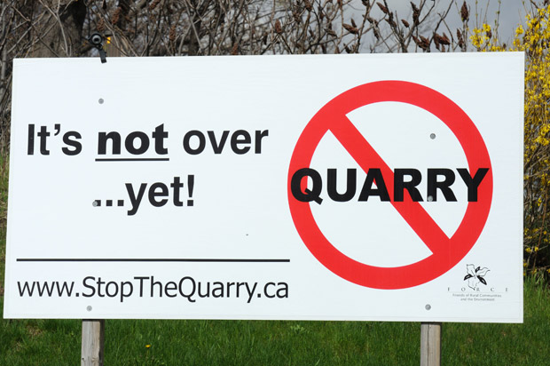 Stop the mega quarry sign