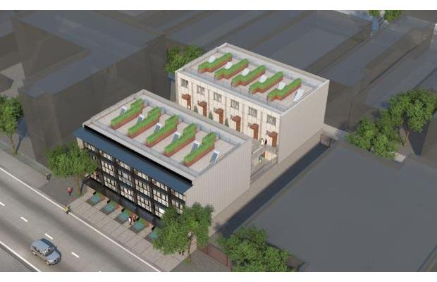 Five of 29 units of a condo development proposed for what is now an empty lot at 557 East Cordova Street would be for social housing. Anti-gentrification forces are unhappy about the proposal, which was approved by the development permit board Monday.