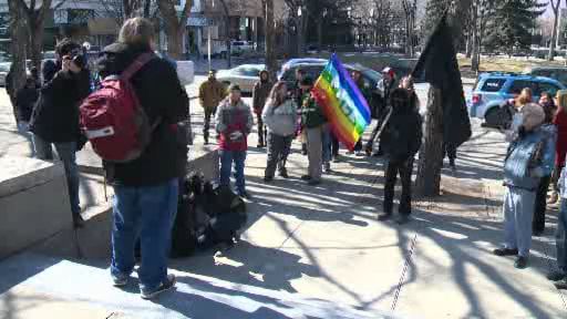 Activists converge on downtown Calgary for annual anti-racism rally on March 23, 2013.