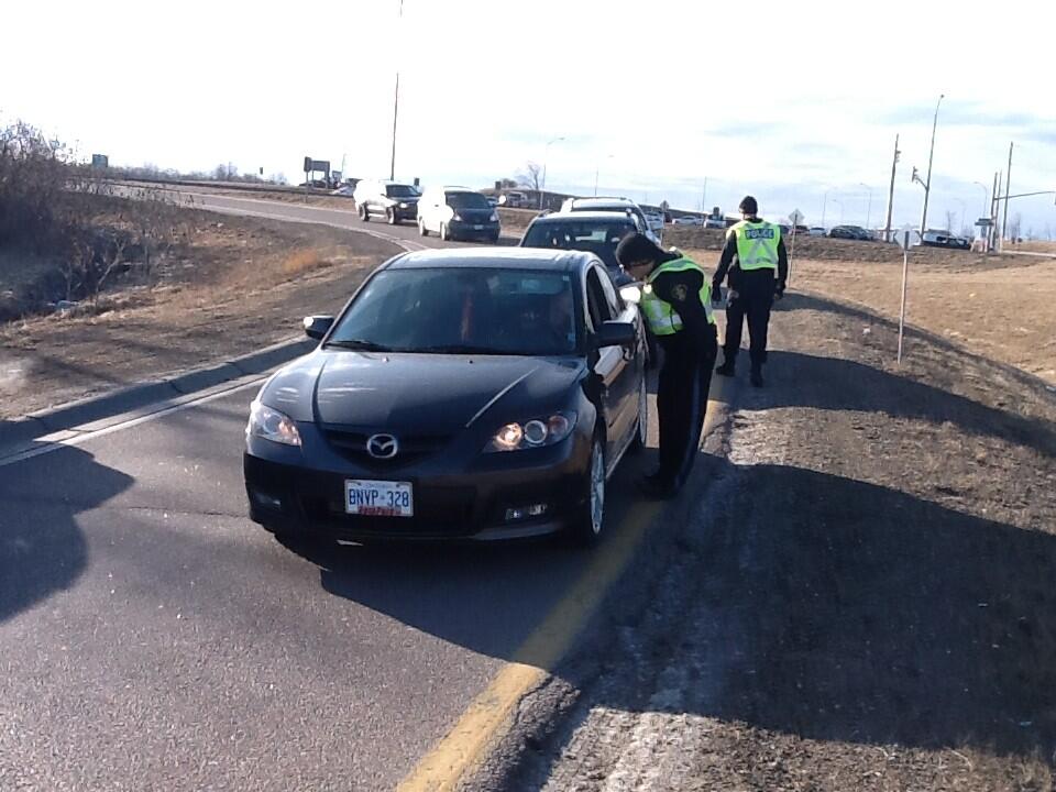 Ontario Provincial Police conduct a seatbelt safety blitz on the Easter long weekend.