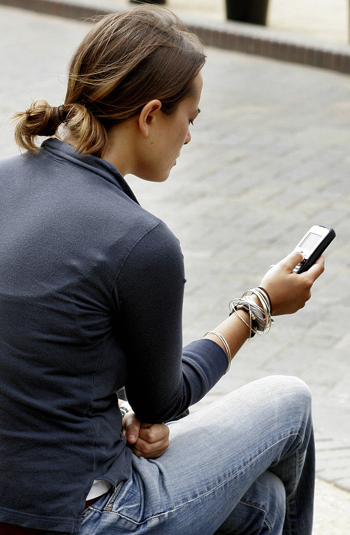 Texting on a cellphone