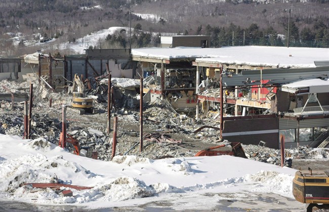 The remains of the Algo Centre Mall are seen in Elliot Lake, Ont., on Monday, March 4, 2013.