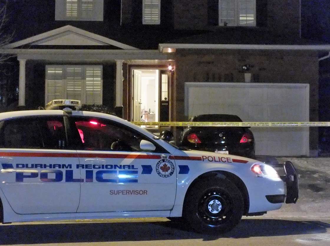 Police responded to a call at a home on Dalhousie Crescent, just north of Durham College, shortly before 1 a.m. after a group of men forced their way inside the house.