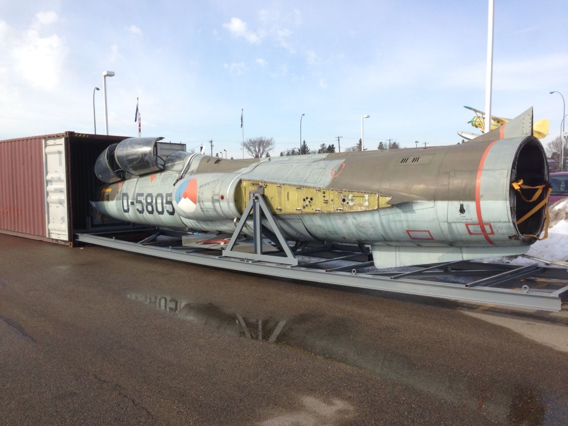 The F-104 Starfighter- one of the last of its kind in the world- arrived at the Alberta Aviation Museum from the Netherlands Friday, March 29.