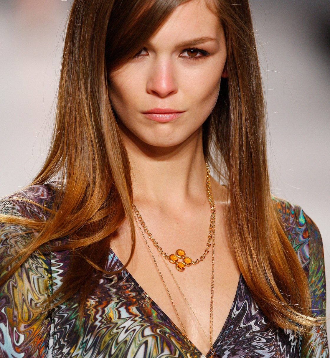 A model walks the runway during Matis by Lucian Matis at David Pecaut Square on March 20, 2013 in Toronto, Canada.