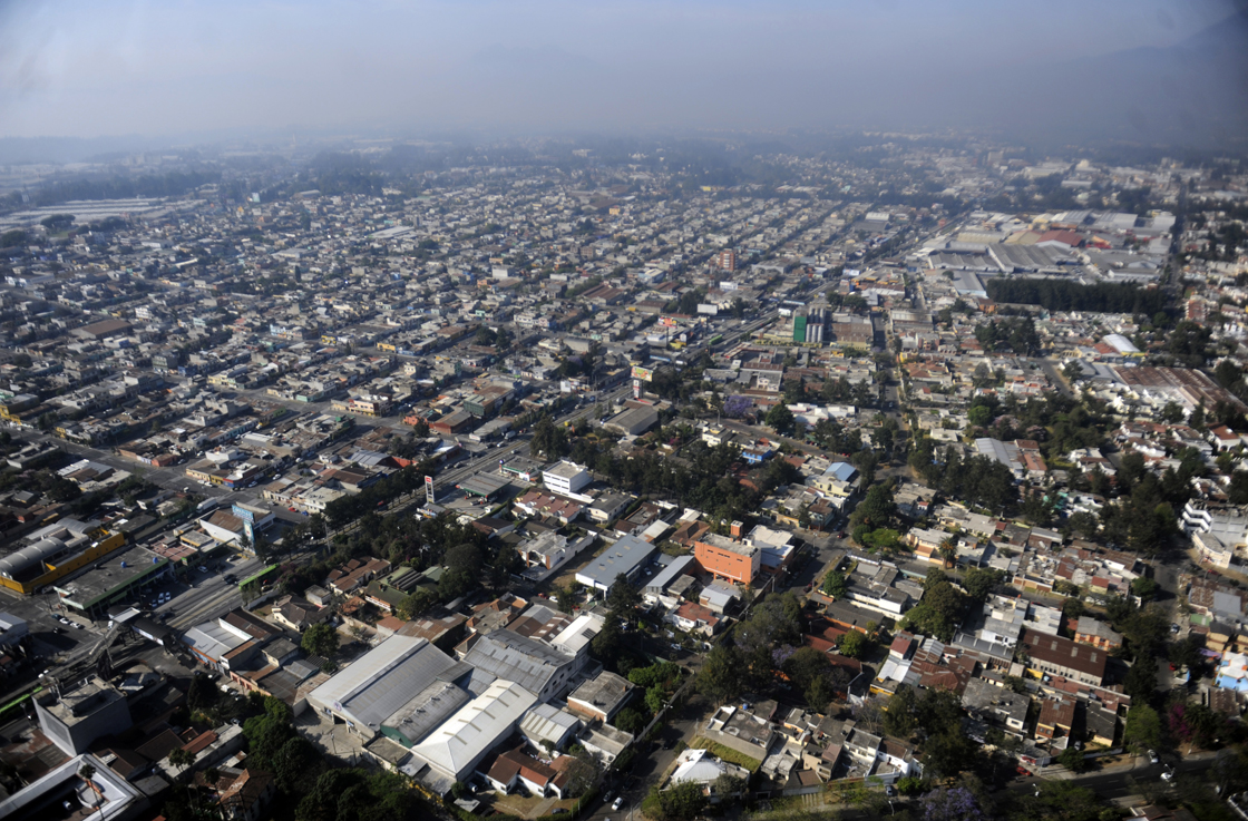 An aerial view of Guatemala City, which was shaken by a 6.2 magnitude earthquake. 