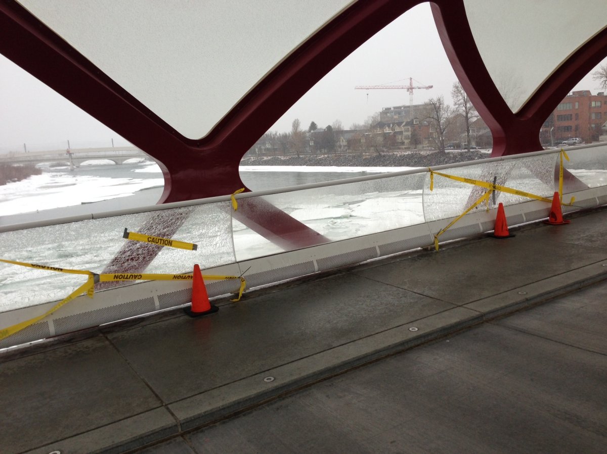 Vandals targetted the Peace Bridge.