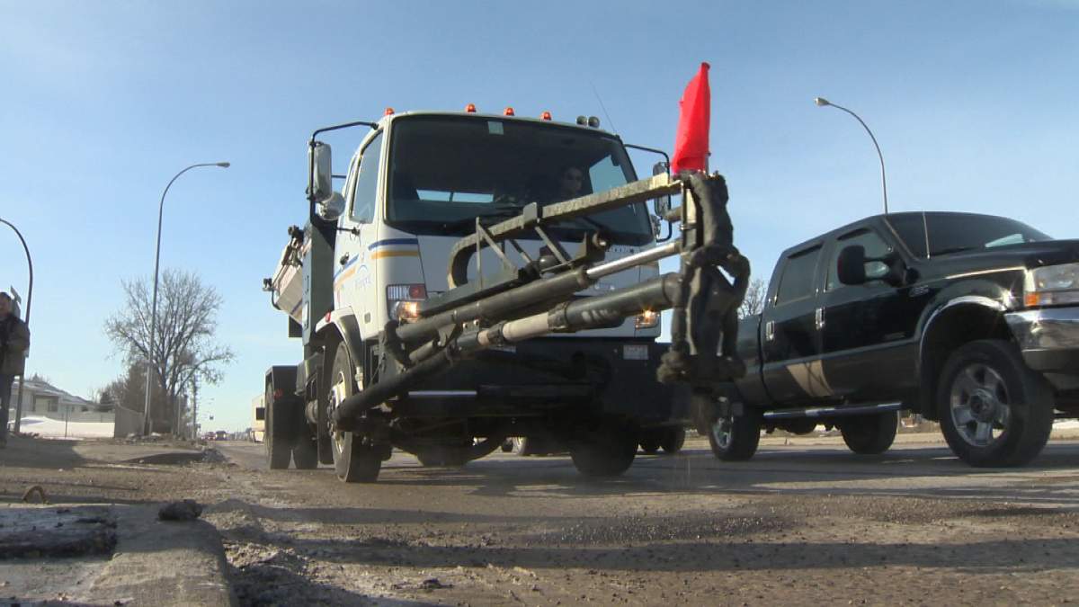 The city ramped up pothole repairs Tuesday.