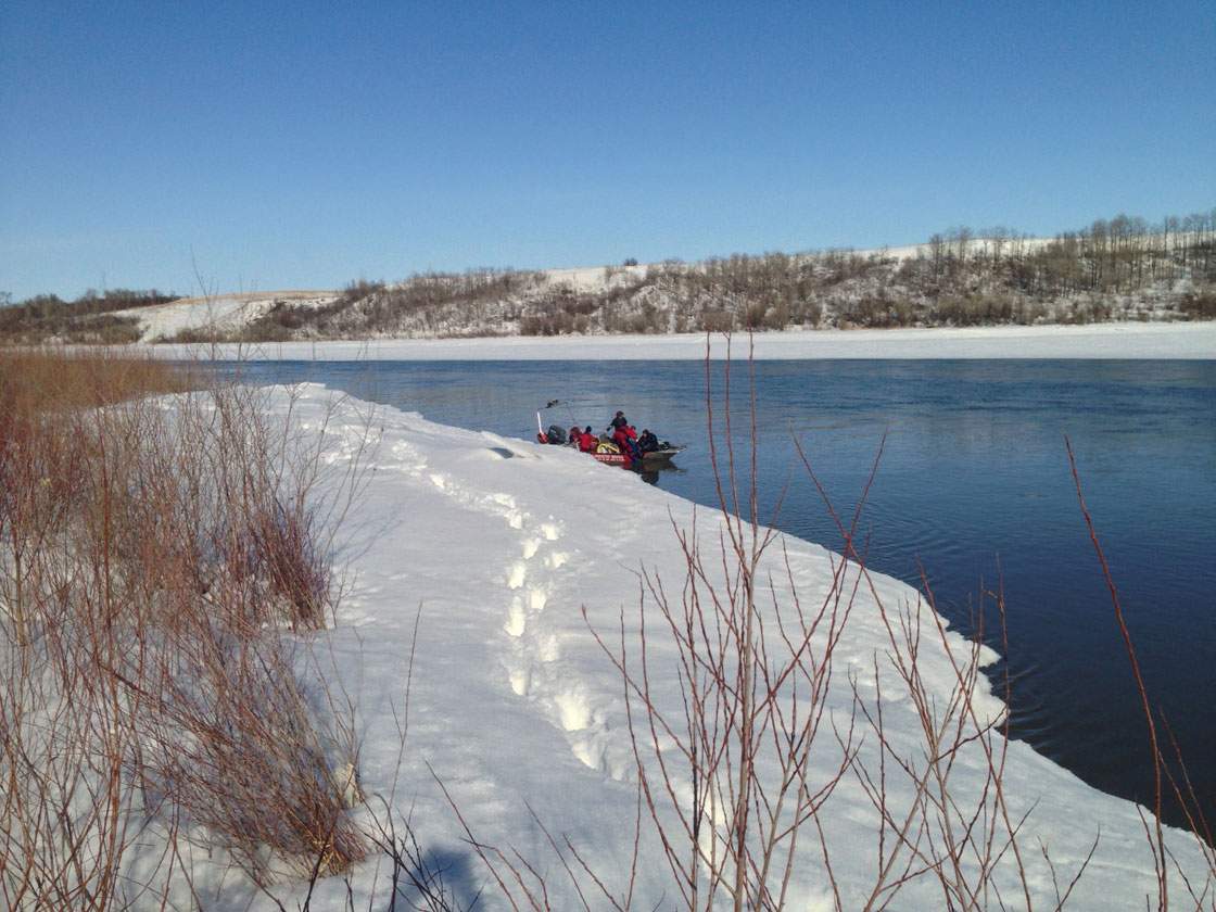 Saskatoon water rescue team searching the South Saskatchewan River after a report of a man entering the water.