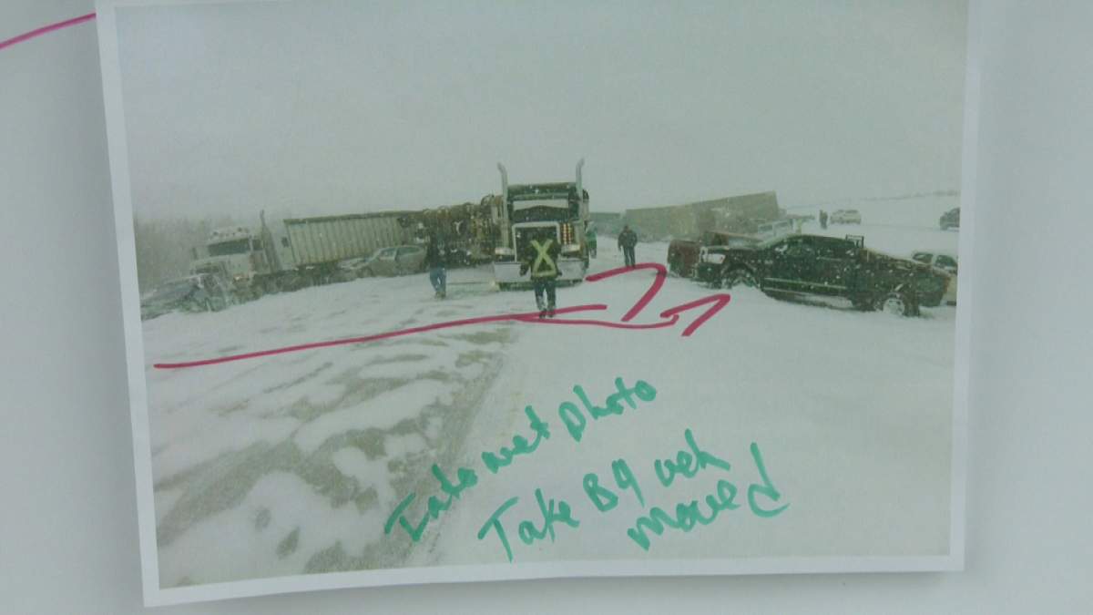 RCMP analyze the highway crash scene from March 21, 2013