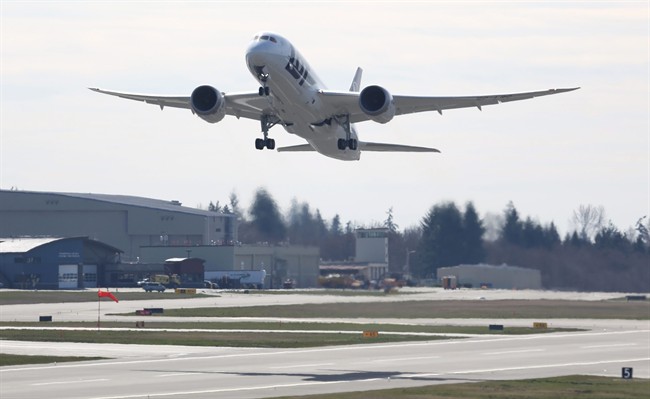 A Boeing 787 Dreamliner has landed at London International Airport for the first time.