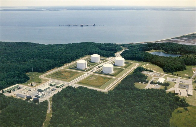 This undated aerial file photo shows the Dominion Liquified Natural Gas facility in Cove Point, Md. THE CANADIAN PRESS/AP, Matt Houston.