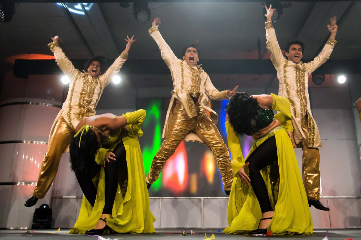 Dancers perform during an event in Vancouver, B.C., on Tuesday January 22, 2013, announcing that The Times of India Film Awards will be held in the city in April. THE CANADIAN PRESS/Darryl Dyck.