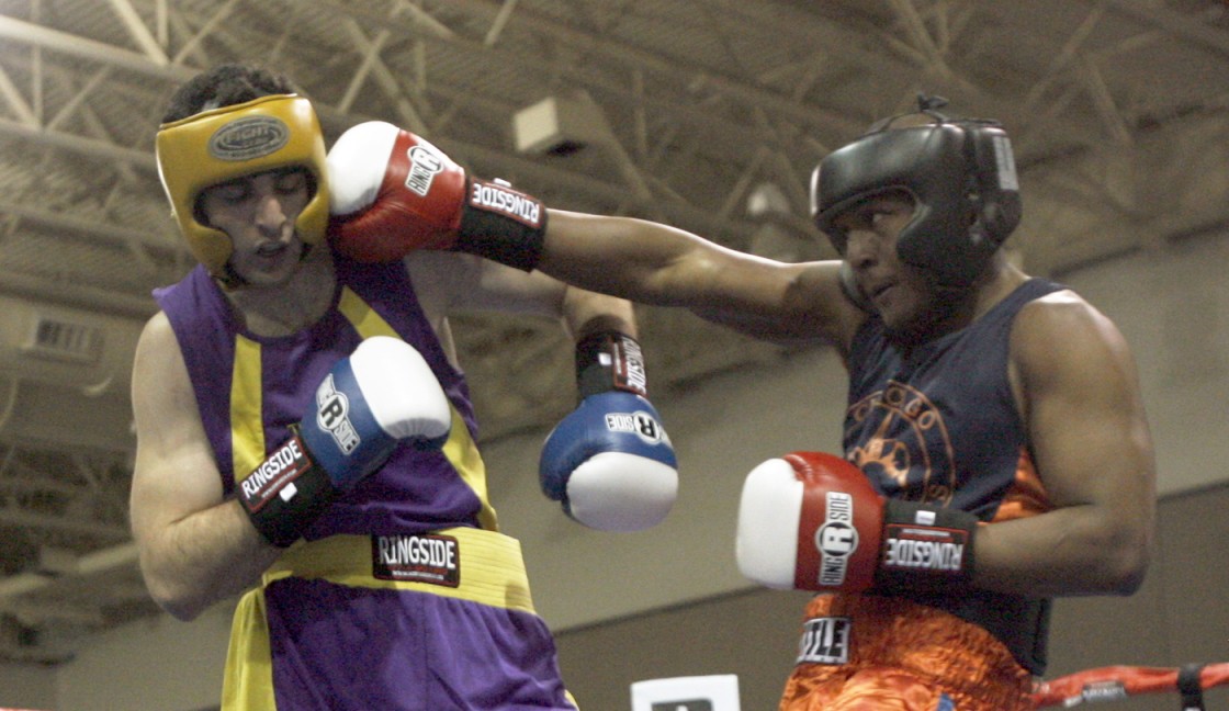In this May 4, 2009 file photo,  Tamerlan Tsameav, left,  fights Lamar Fenner of Chicago during the 2009 Golden Gloves National Boxing Tournament at the Salt Palace, Monday, May 4,  2009. (AP Photo/The Salt Lake Tribune, Rick Egan)  .