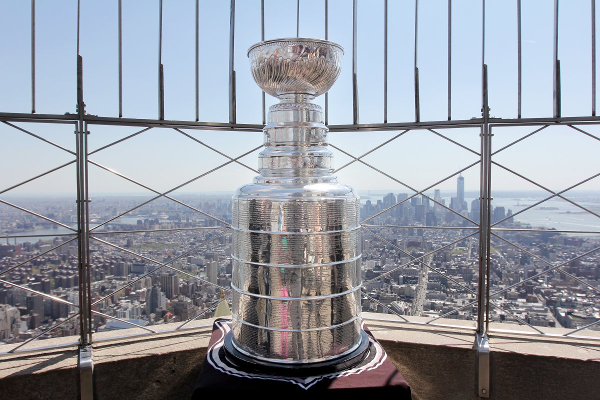 The Stanley Cup rests on the observation deck of the Empire State building during a media event on April 26, 2013 in New York City. (Photo by Thomas Nycz/NHLI via Getty Images).