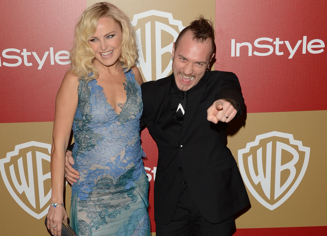 Malin Akerman and her husband Roberto Zincone, pictured in January.