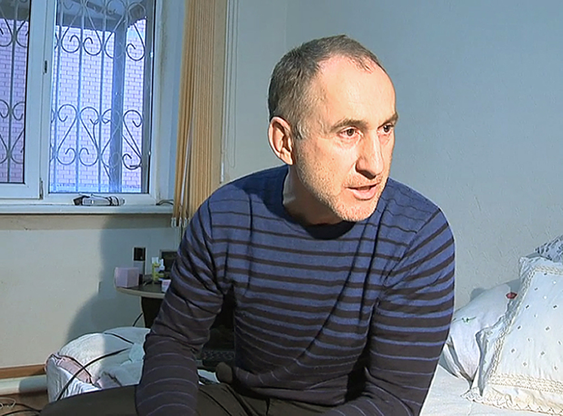 A frame grab from a video taken on April 19, 2013, shows Anzor Tsarnaev, the father of the suspected Boston bombers, brothers Tamerlan and Dzhokhar Tsarnayev, speaking with journalists at home Makhachkala, the capital Russia's North Caucasus region of Dagestan.