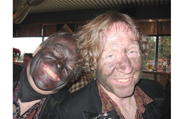 This picture from the Vancouver Morris Men website shows members of the troupe in blackface.
