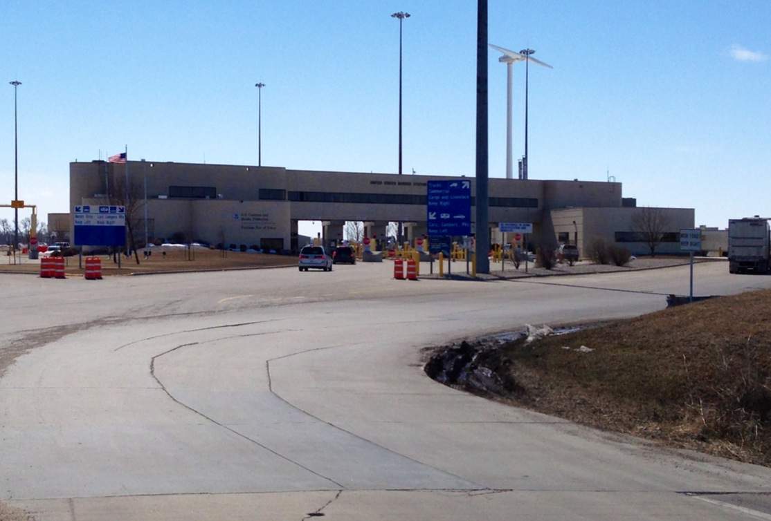 The USA-Canada border crossing located near Emerson, MB.