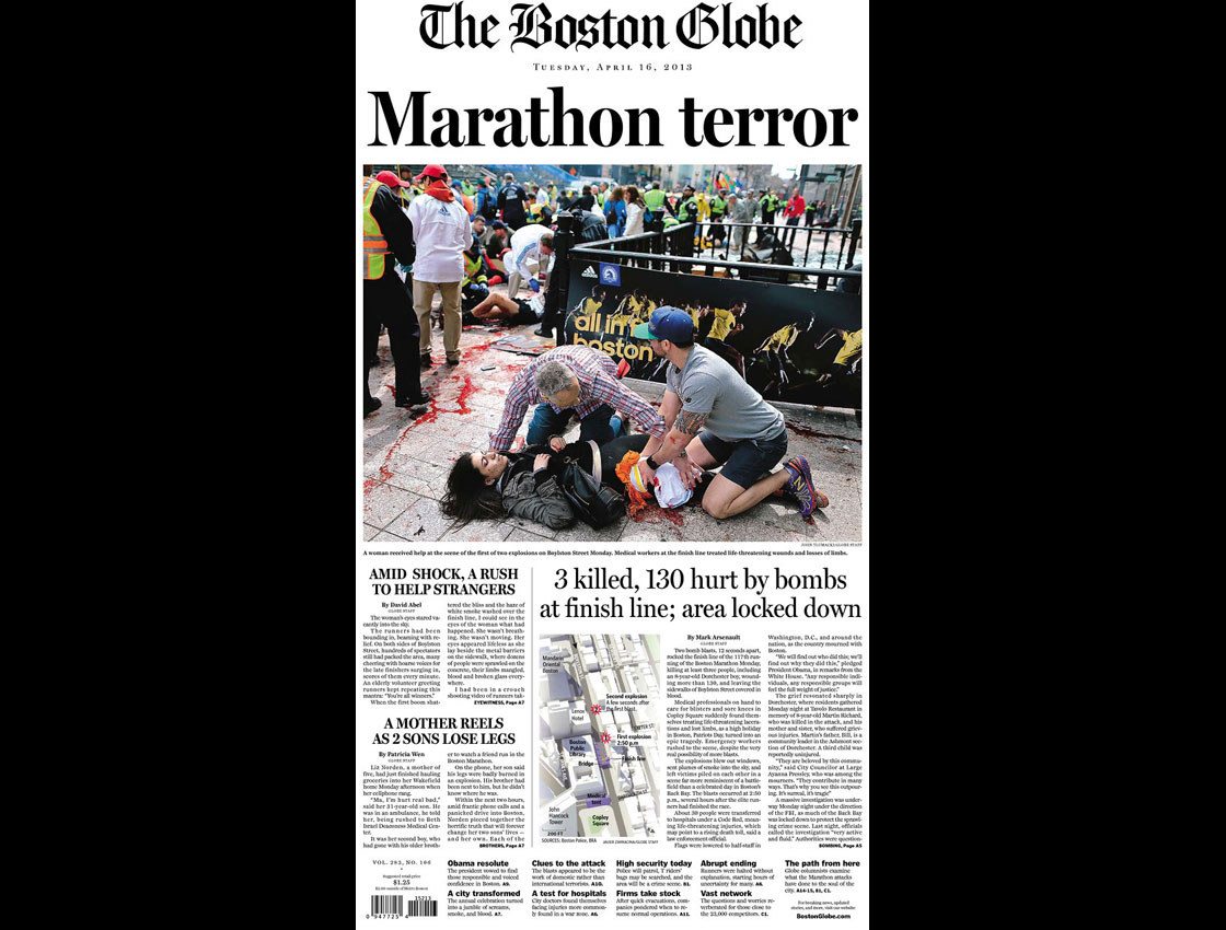 Gallery: Newspaper front pages morning after Boston Marathon - image
