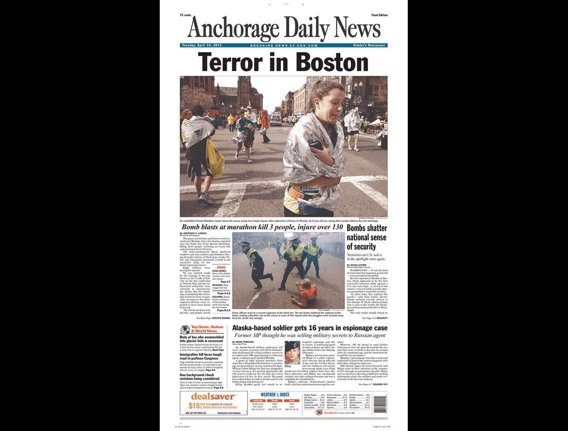 Gallery: Newspaper front pages morning after Boston Marathon - image