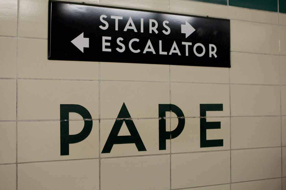 Pape subway station renovations TTC