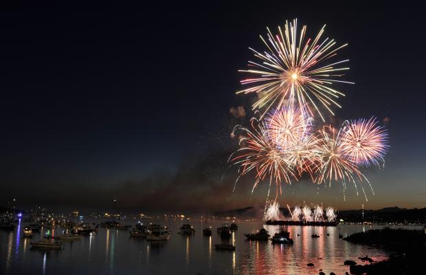 Vietnam's display of fireworks at The Honda Celebration of Light at English Bay, Vancouver, Saturday, July 28, 2012. 