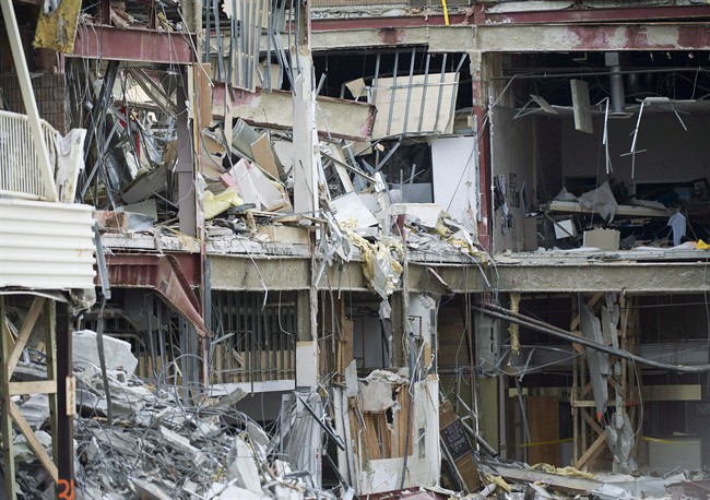Collapsed rubble is seen at the Algo Centre Mall in Elliot Lake, Ont., on Wednesday, June 27, 2012 after the mall's roof collapsed. 