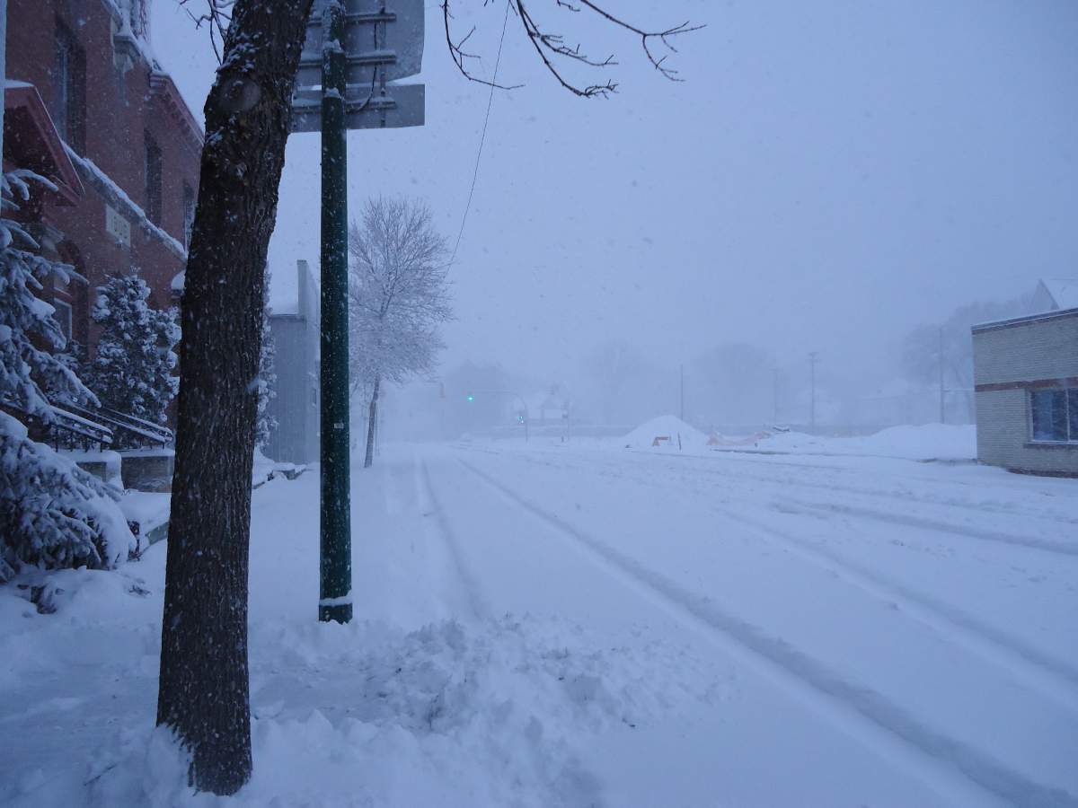 Snow blankets Dauphin on Tuesday.