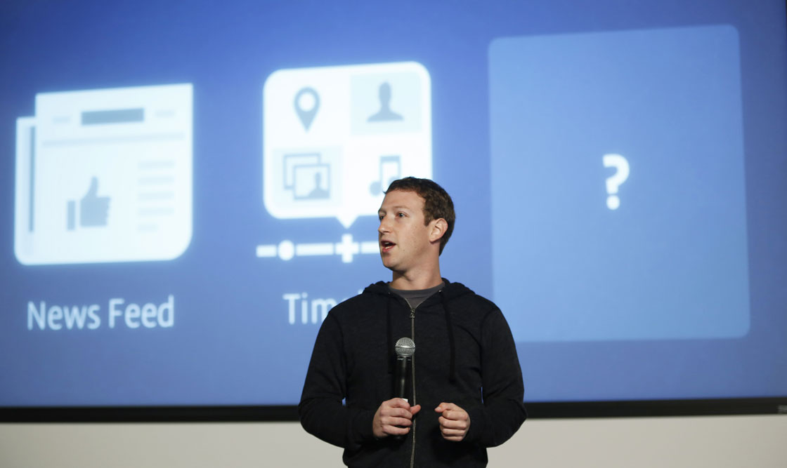 Facebook Chairman and Chief Executive Mark Zuckerberg introduces Graph Search features during a presentation January 15, 2013 in Menlo Park. 