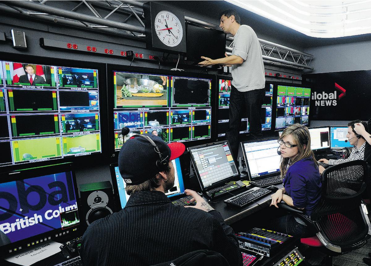 Global News staff prepare for the launch of BC1, Global's 24 hour 7 day a week news channel.