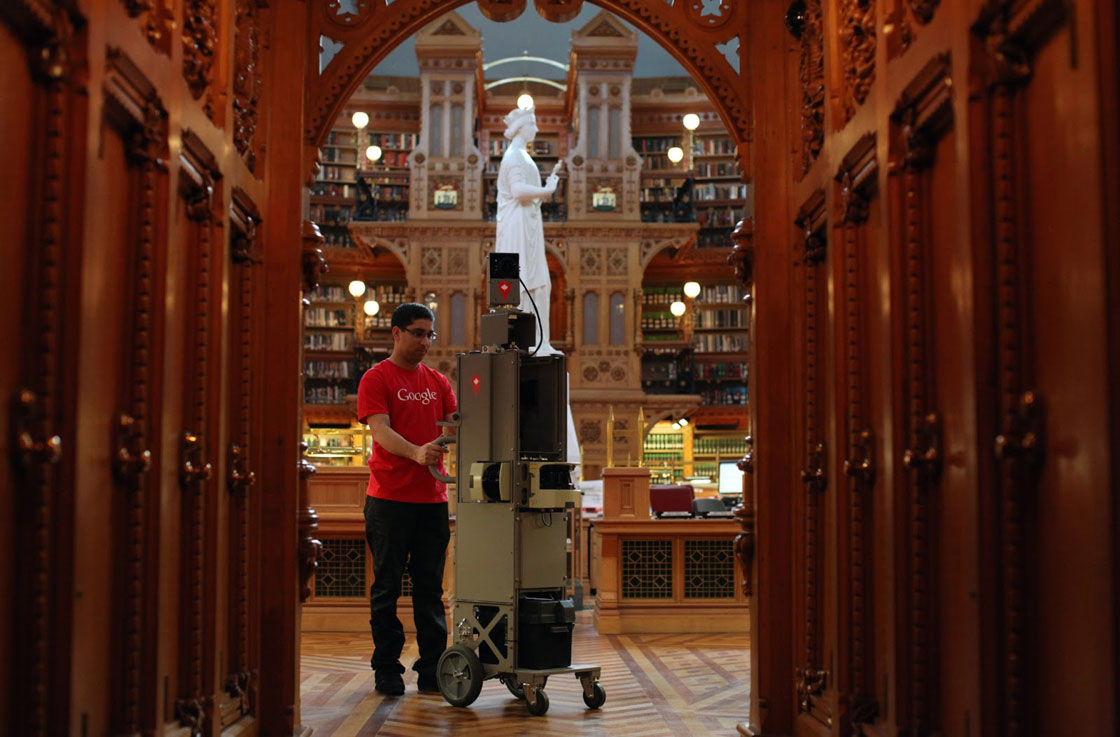 The Trolley tours the Library of Parliament.
