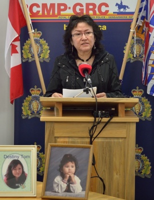 A heartbroken mother is pleading for help to find those responsible for the death of her 21-year-old daughter. The body of Destiny Rae Tom was found outside a home on the Nautley First Nations reserve in northern B.C. in late March. Investigators called to the scene said suspicious circumstances surrounded her death. An autopsy later confirmed foul play was involved.

