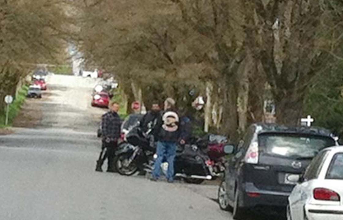 After a group ride Saturday, East End Hells Angels held a party at the clubhouse at 3598 East Georgia, which is the subject of a civil forfeiture application.