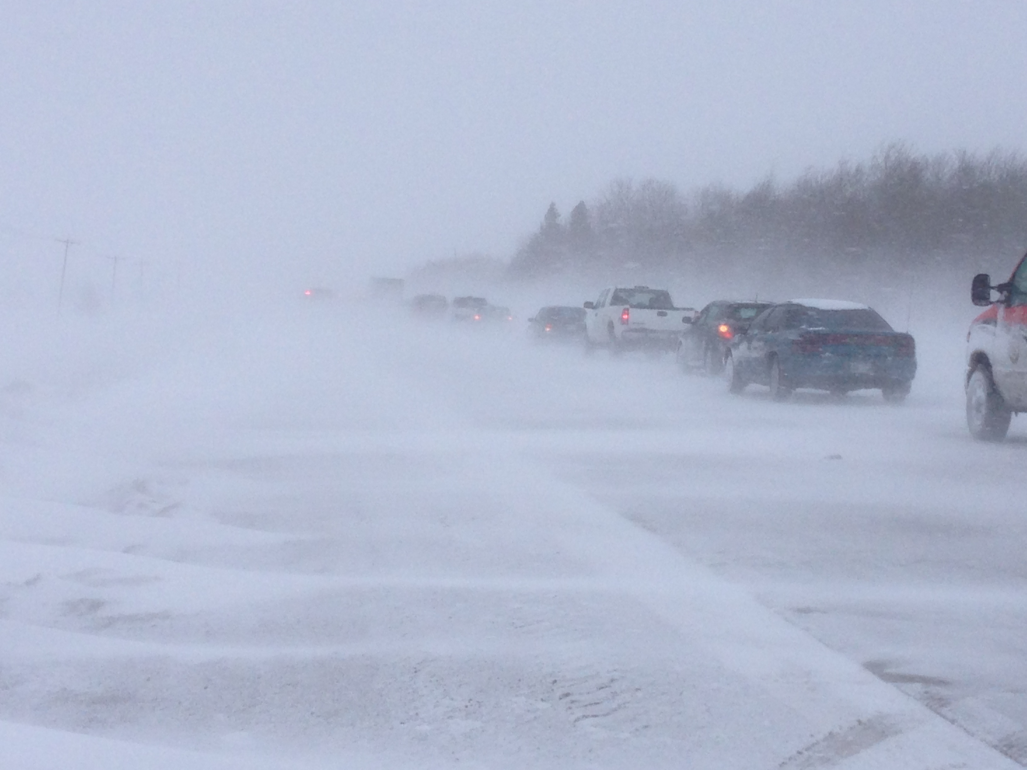 Blowing snow poor visibility lead to multiple highway closures in