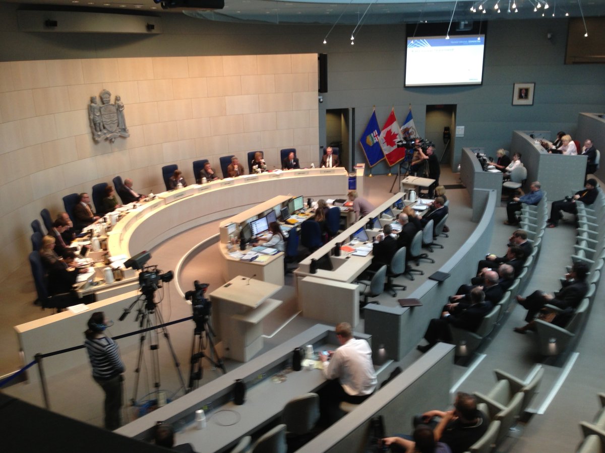 Edmonton city council debates the downtown arena project.