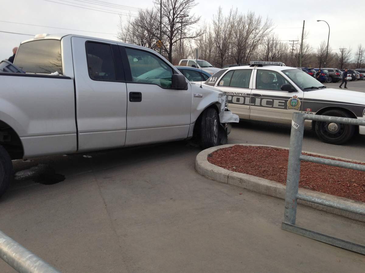 Vehicle that crashed into others in a Costco parking lot on Regent Ave. in Winnipeg on April 25, 2013.