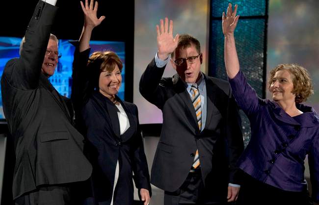 B.C. leaders jostle for an issue in TV election debate - image